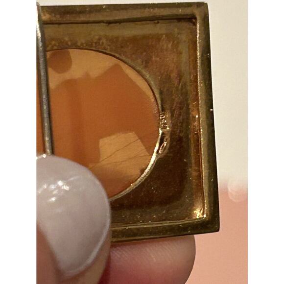 Antique Estate Victorian 18k Italian 750 Gold Hand Carved Shell Cameo Brooch - Picture 7 of 9